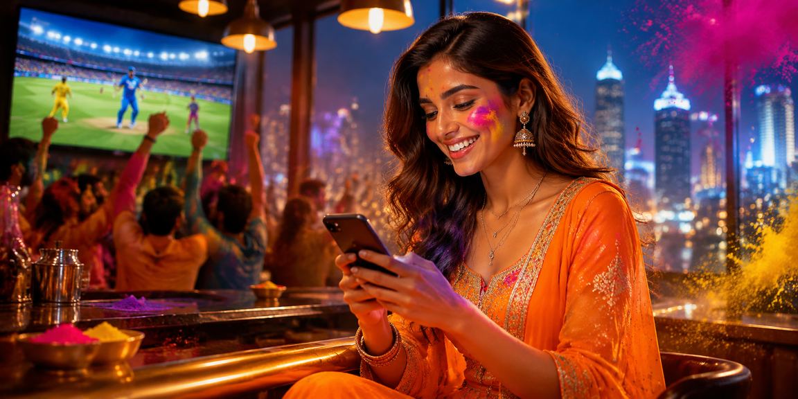 Celebration of cricket and Holi festival by Indian players