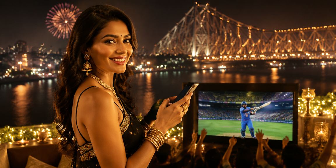 Betting fans enjoying cricket match in Kolkata during Diwali